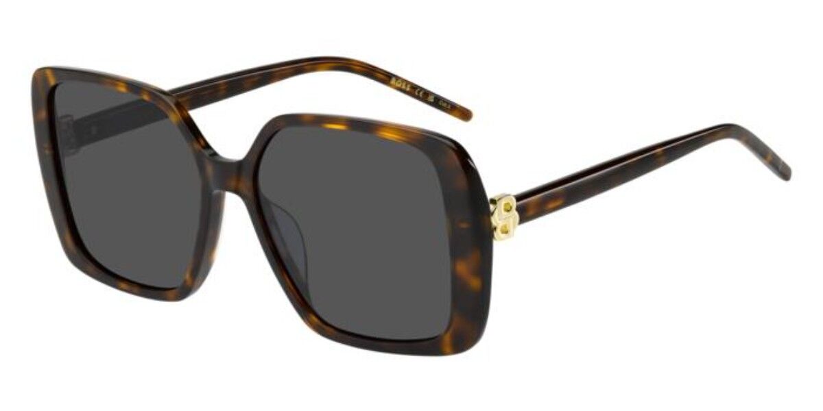 BOSS 1939/G/S Asian Fit 086/IR, Tortoiseshell frame, Solid Dark Grey lenses