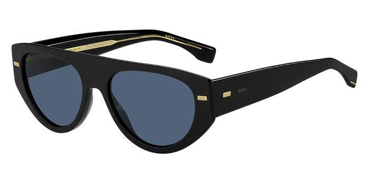 BOSS Boss 1443/S 807/KU, Black frame, Blue lenses