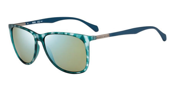 BOSS Boss 0823/S YX4/3U, Tortoiseshell frame, Green Mirror lenses