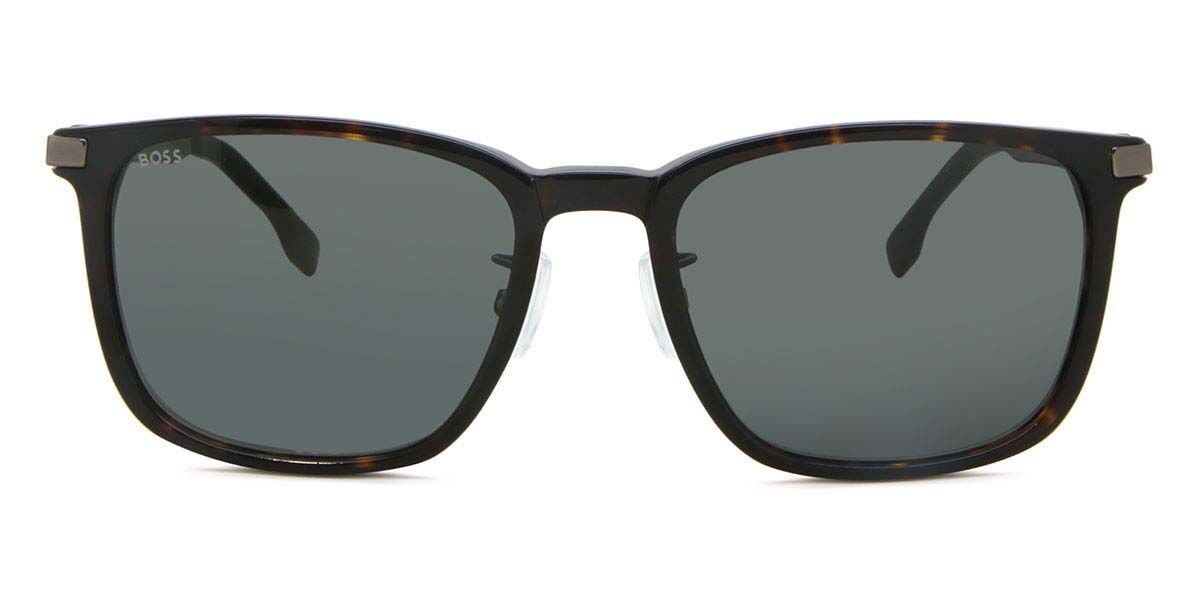 BOSS Boss 1406/F/SK Asian Fit 086/QT, Tortoiseshell frame, Green lenses