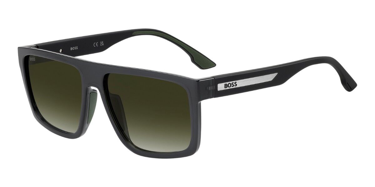 BOSS 1956/G/S Asian Fit KB7/9K, Silver frame, Gradient Green lenses