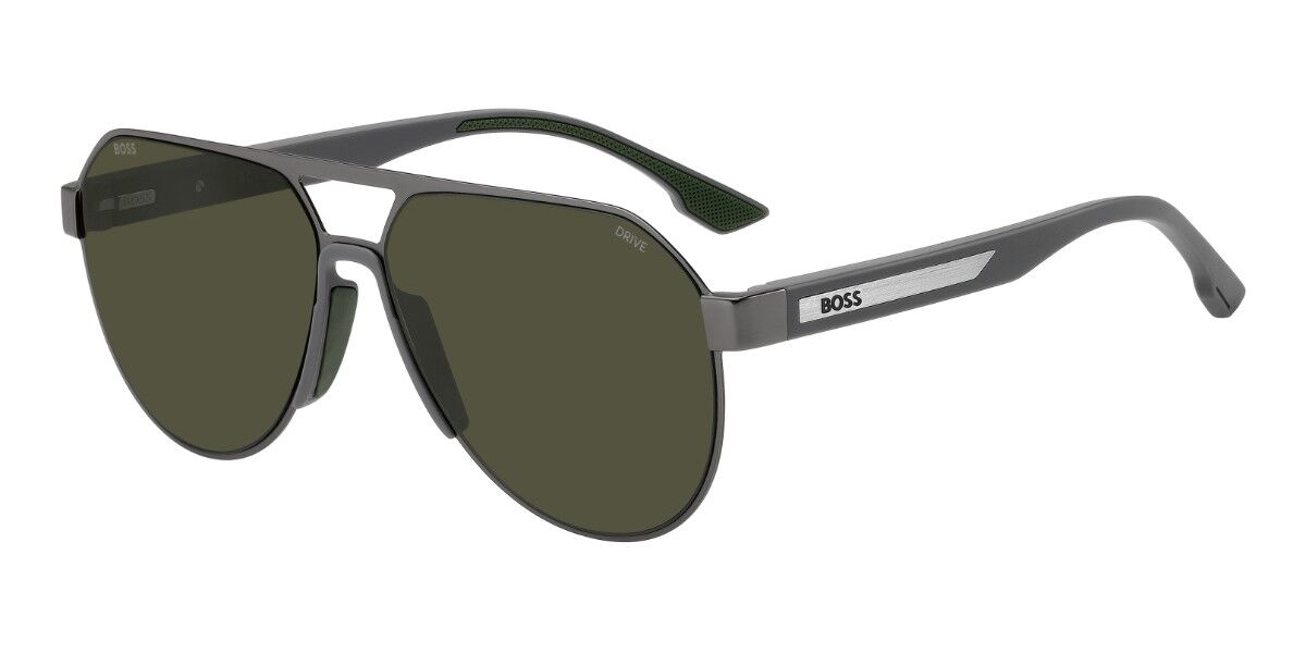 BOSS 1989/S SVK/L7, Silver frame, Green lenses