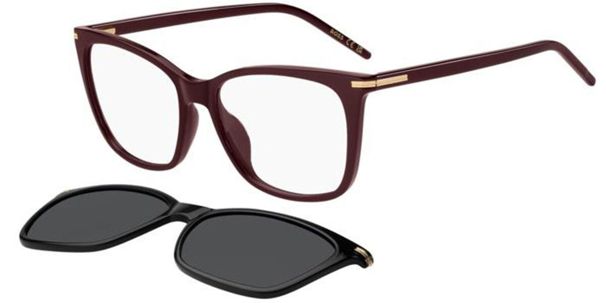 BOSS 1787/G/C with Clip-On Asian Fit LHF/M9, Burgundy frame