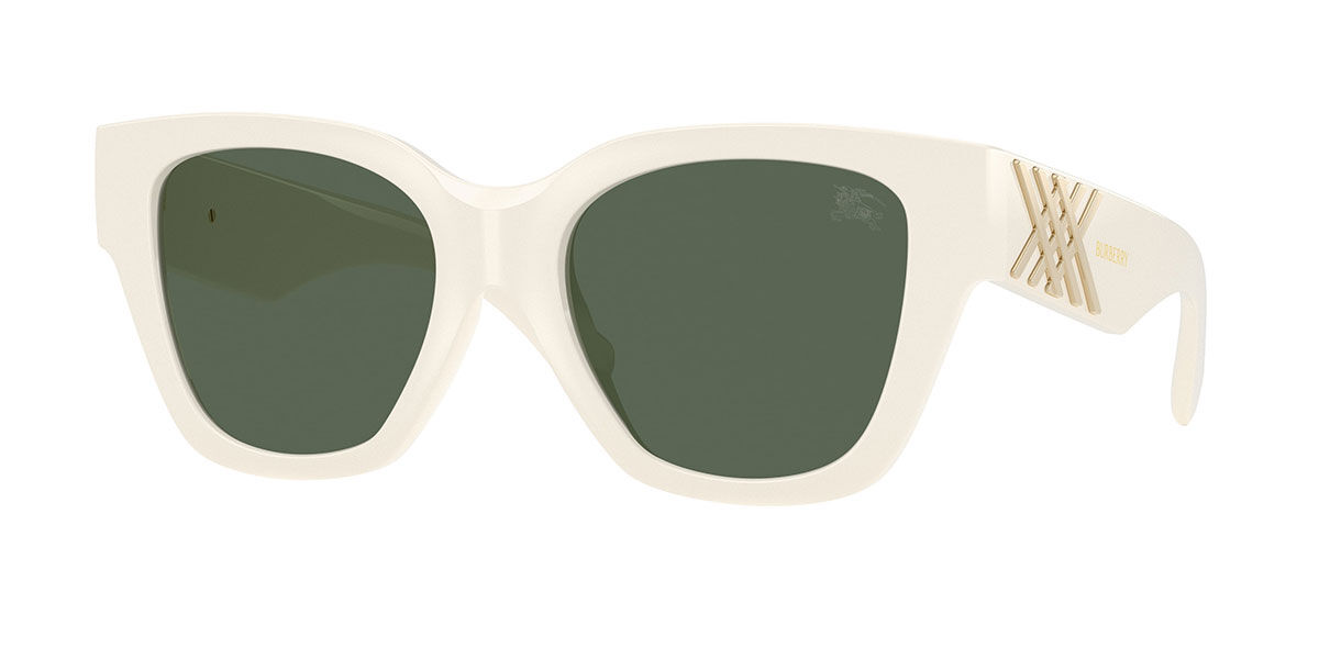 Burberry BE4489U 421871, White frame, Dark Green lenses