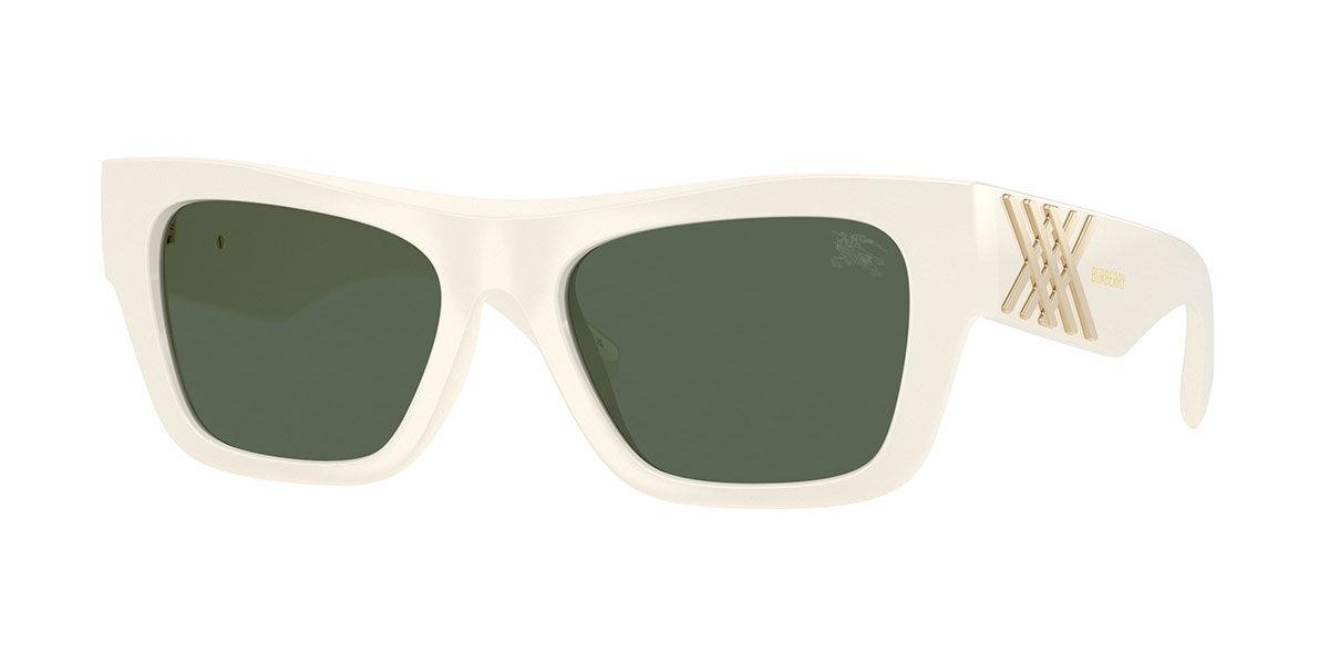 Burberry BE4490U 421871, White frame, Dark Green lenses