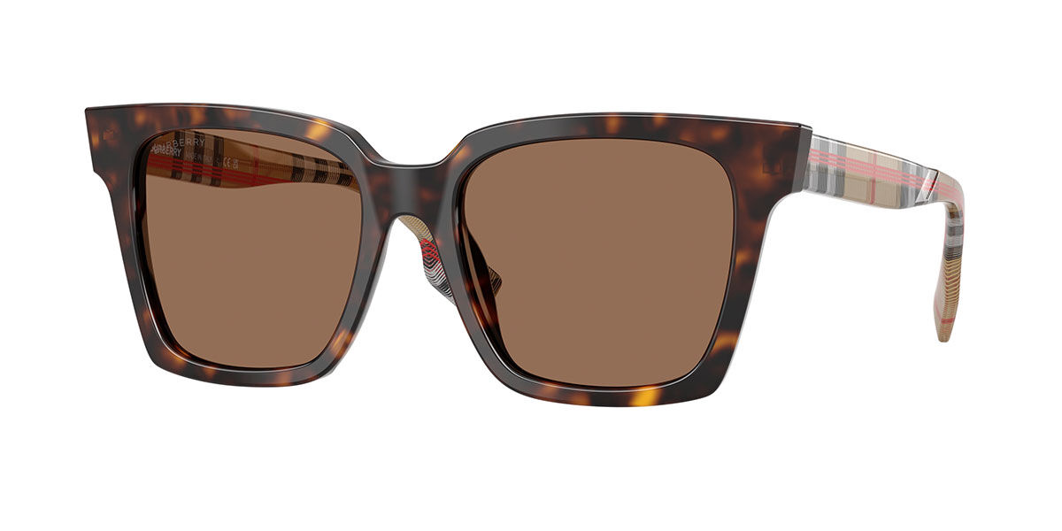 Burberry BE4335 MAPLE 390373, Tortoiseshell frame, Dark Brown lenses