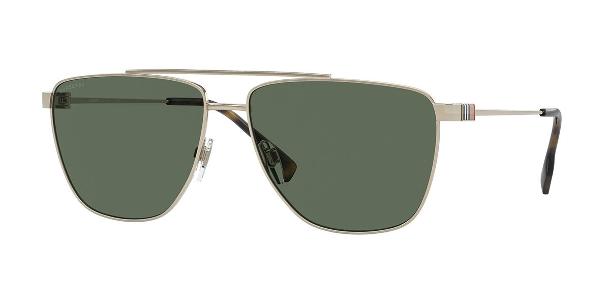 Burberry BE3141 BLAINE Asian Fit 110971, Gold frame, Dark Green lenses