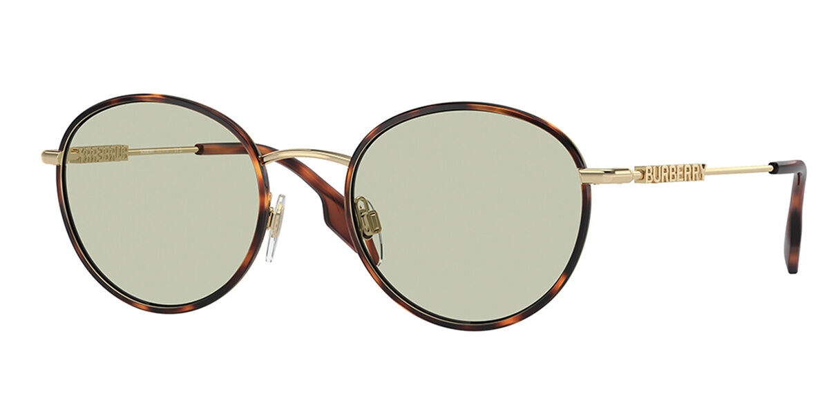 Burberry BE3148D Asian Fit 1109/2, Tortoiseshell frame, Green lenses
