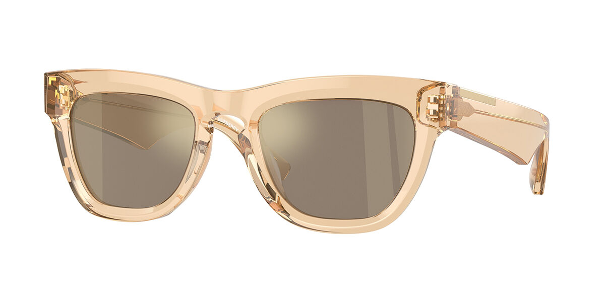 Burberry BE4415U 40635A, Brown frame, Light Brown With Gold Mirror lenses