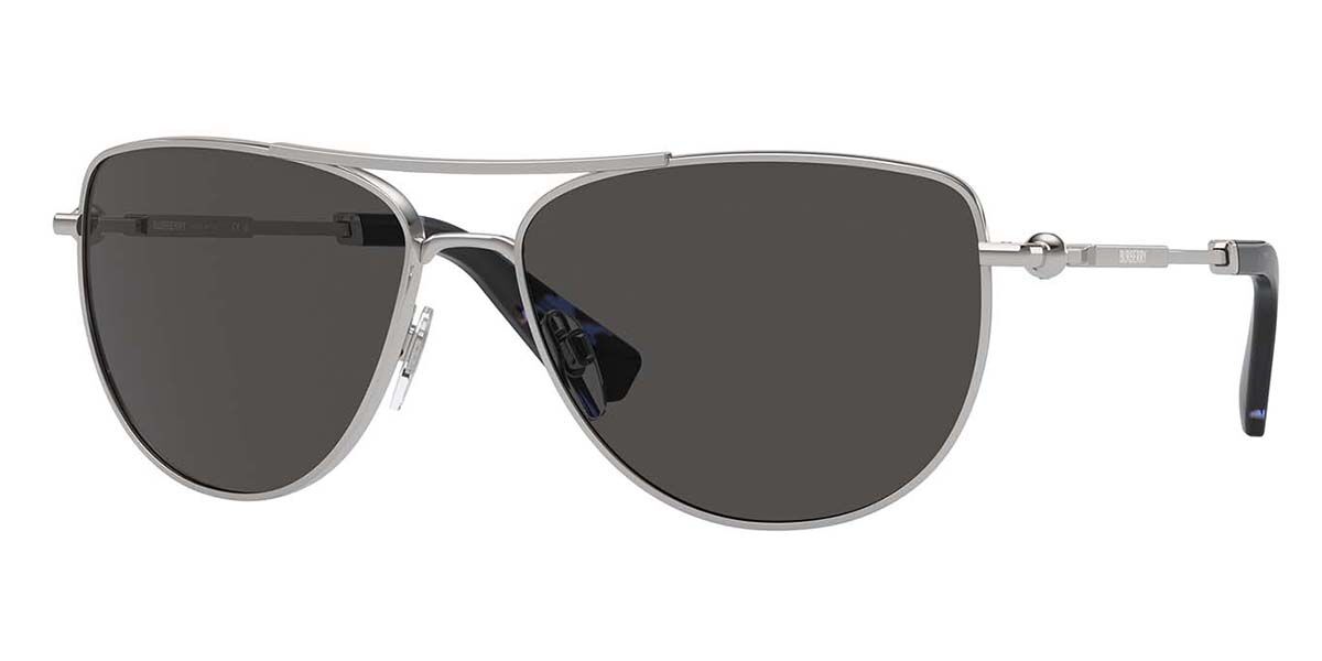 Burberry BE3149 100587, Silver frame, Dark Grey lenses
