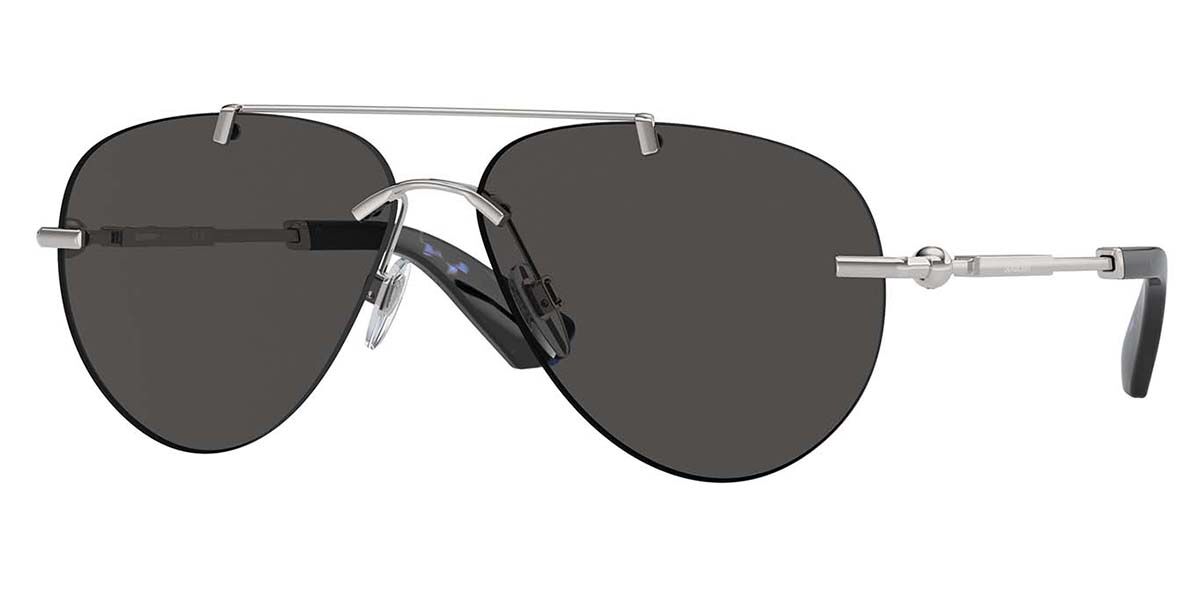 Burberry BE3151 100587, Silver frame, Dark Grey lenses