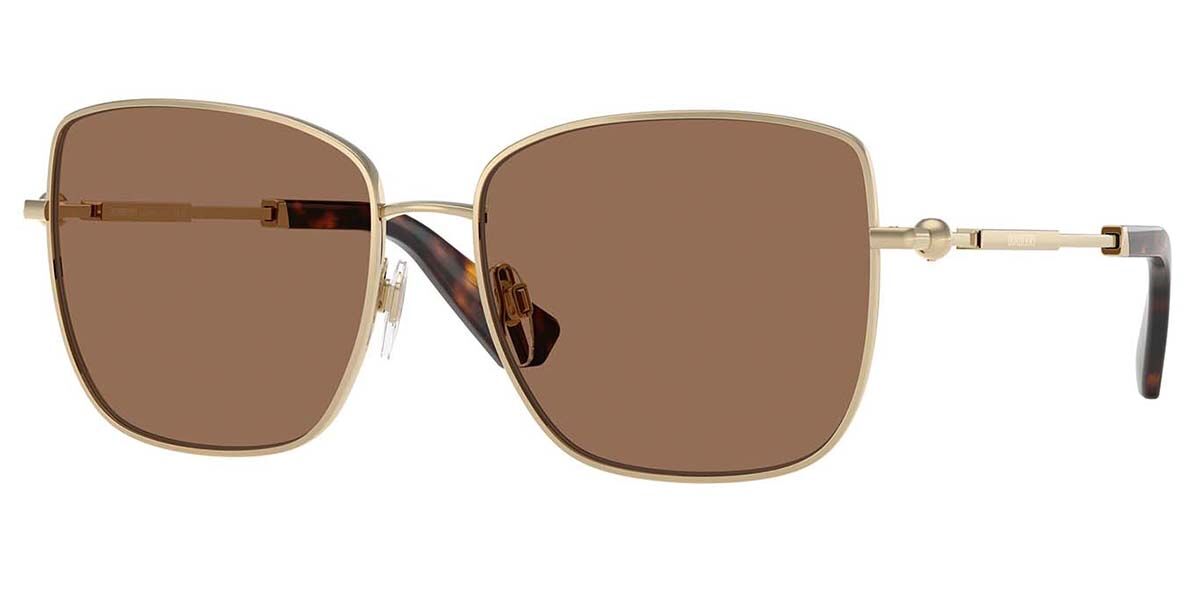 Burberry BE3158 110973, Gold frame, Dark Brown lenses