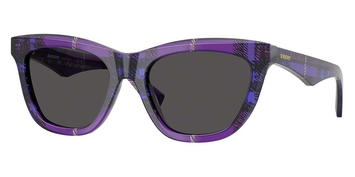 Burberry BE4435F Asian Fit 411387, Purple frame, Dark Grey lenses