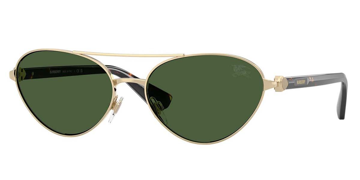 Burberry BE3165 110971, Gold frame, Dark Green lenses