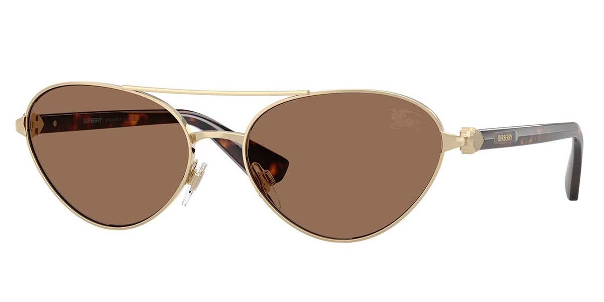 Burberry BE3165 110973, Gold frame, Dark Brown lenses
