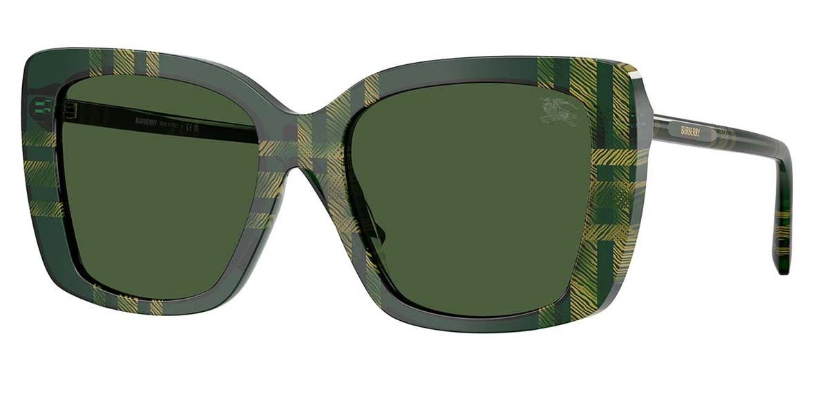 Burberry BE4456 416971, Green frame, Dark Green lenses