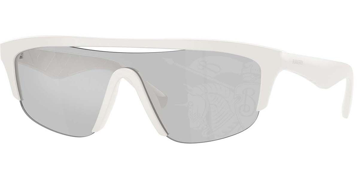 Burberry BE4460U 417269, White frame, Light Grey/Silver Mirror lenses