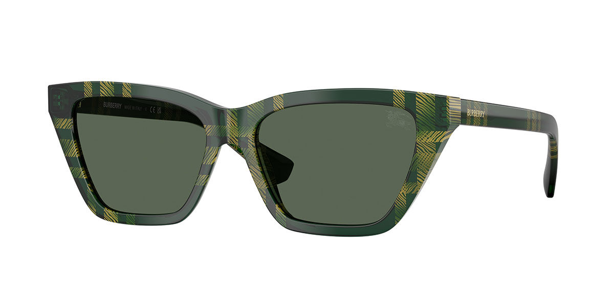 Burberry BE4468F Asian Fit 416971, Green frame, Dark Green lenses