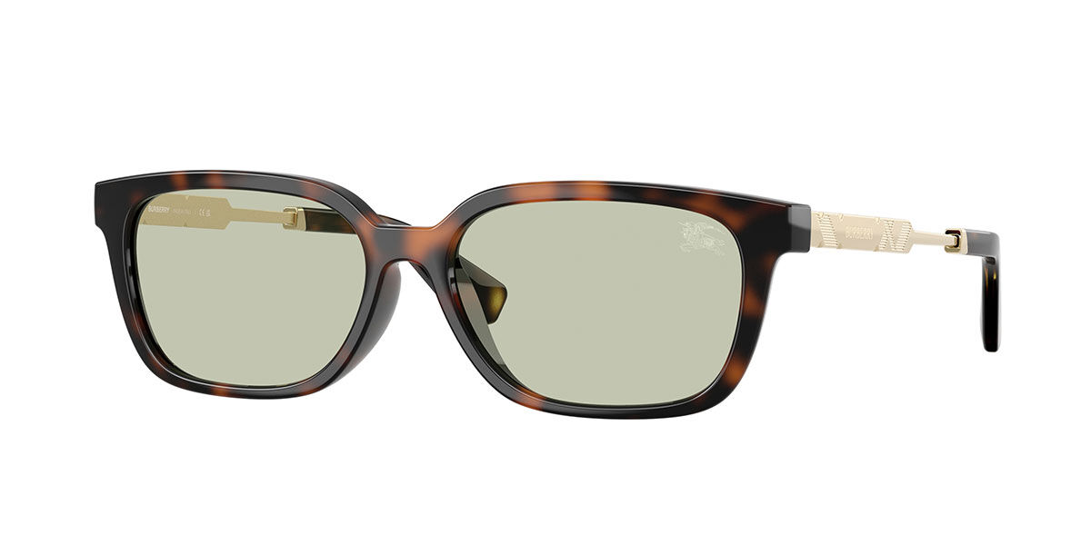 Burberry BE4481D Asian Fit 3002/2, Tortoiseshell frame, Light Green lenses