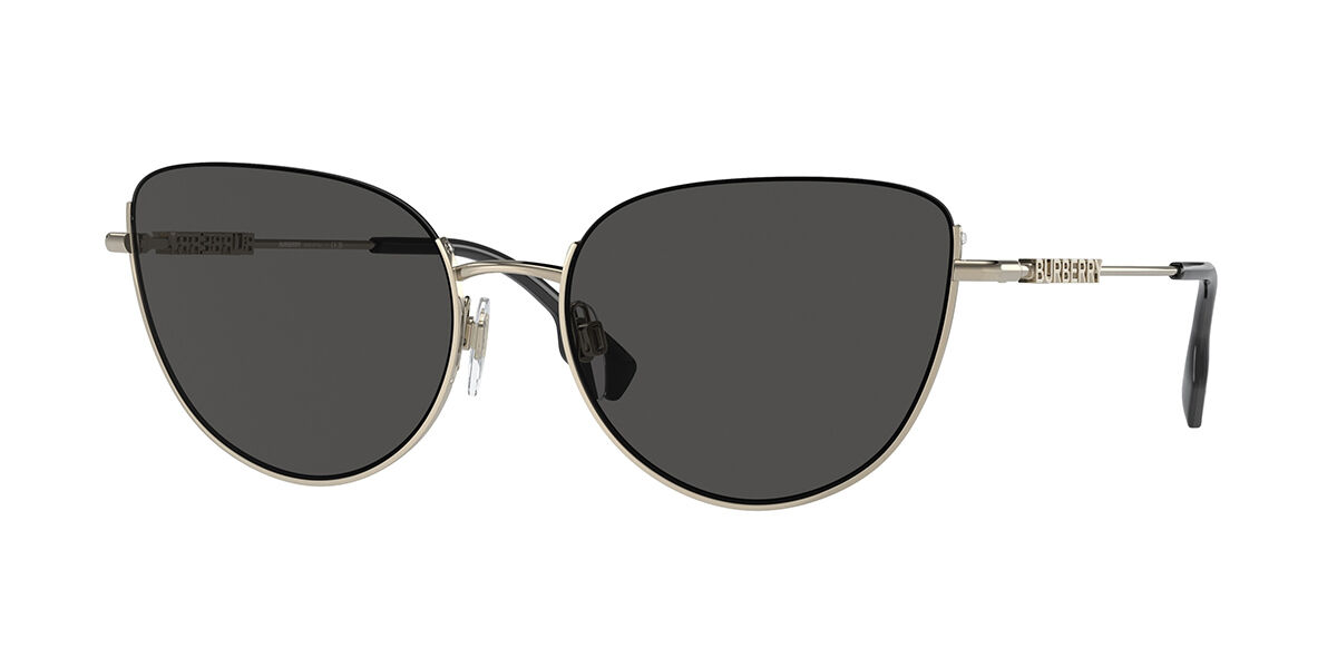 Burberry BE3144 HARPER Asian Fit 110987, Gold frame, Dark Grey lenses