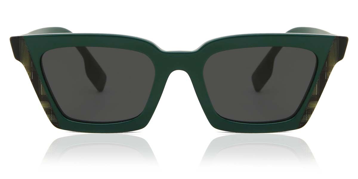 Burberry BE4392U BRIAR Asian Fit 405687, Green frame, Dark Grey lenses