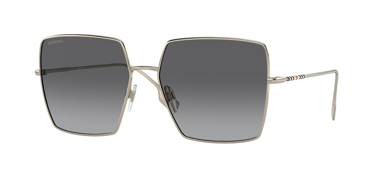 Burberry BE3133 DAPHNE Asian Fit Polarized 1109T3, Gold frame, Gradient Grey Polarized lenses