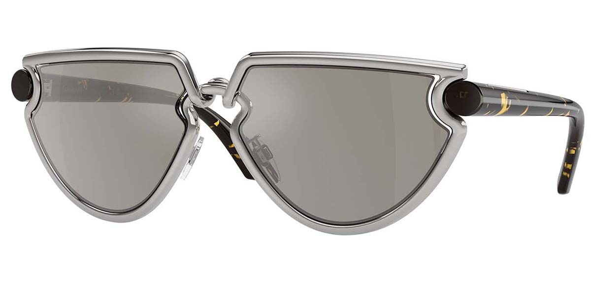 Burberry BE3152 10056G, Silver frame, Light Grey Silver Mirror lenses