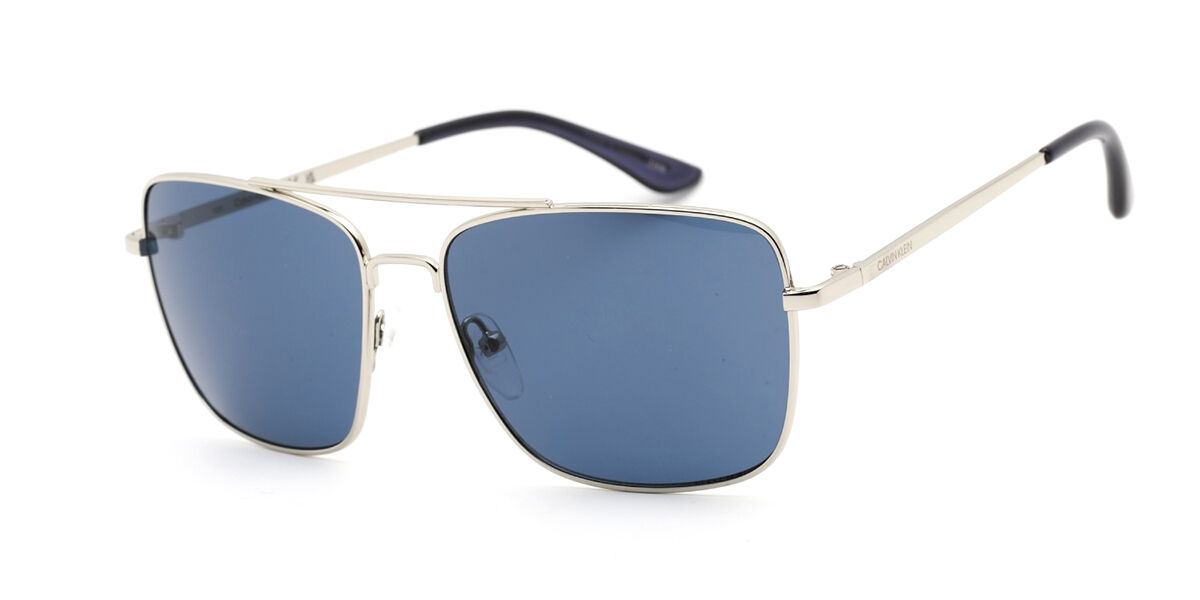 Calvin Klein CK19136S 045, Silver frame, Smoke Blue lenses