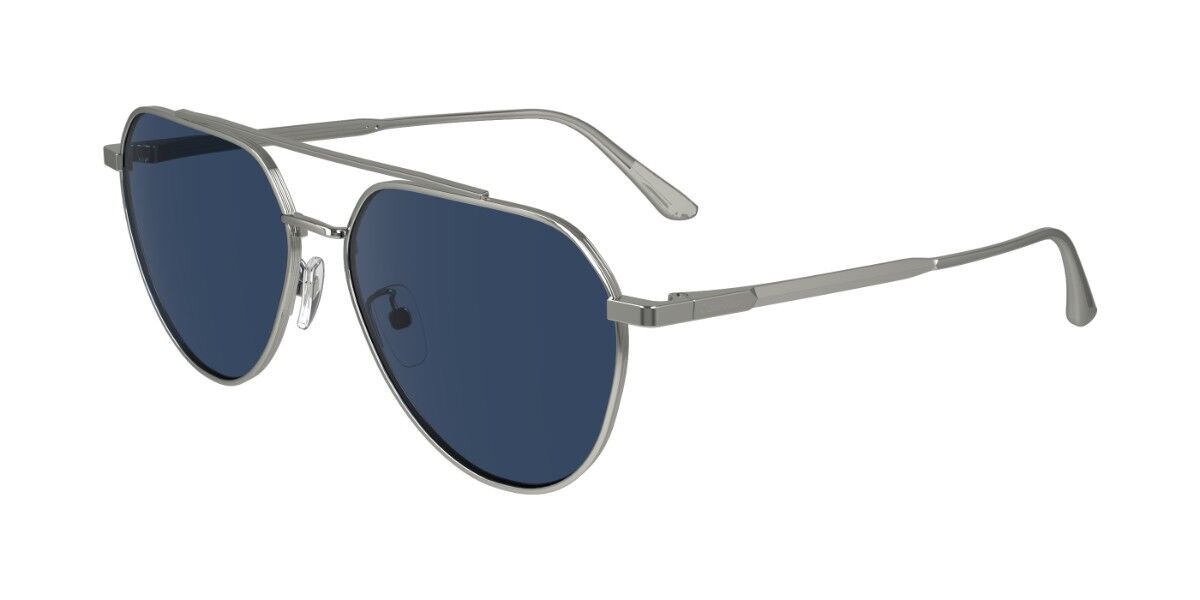 Calvin Klein CK24100S 045, Silver frame, Dark Blue lenses