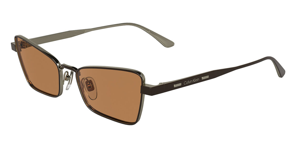 Calvin Klein CK24110S 200, Brown frame, Solid Ochre Orange lenses
