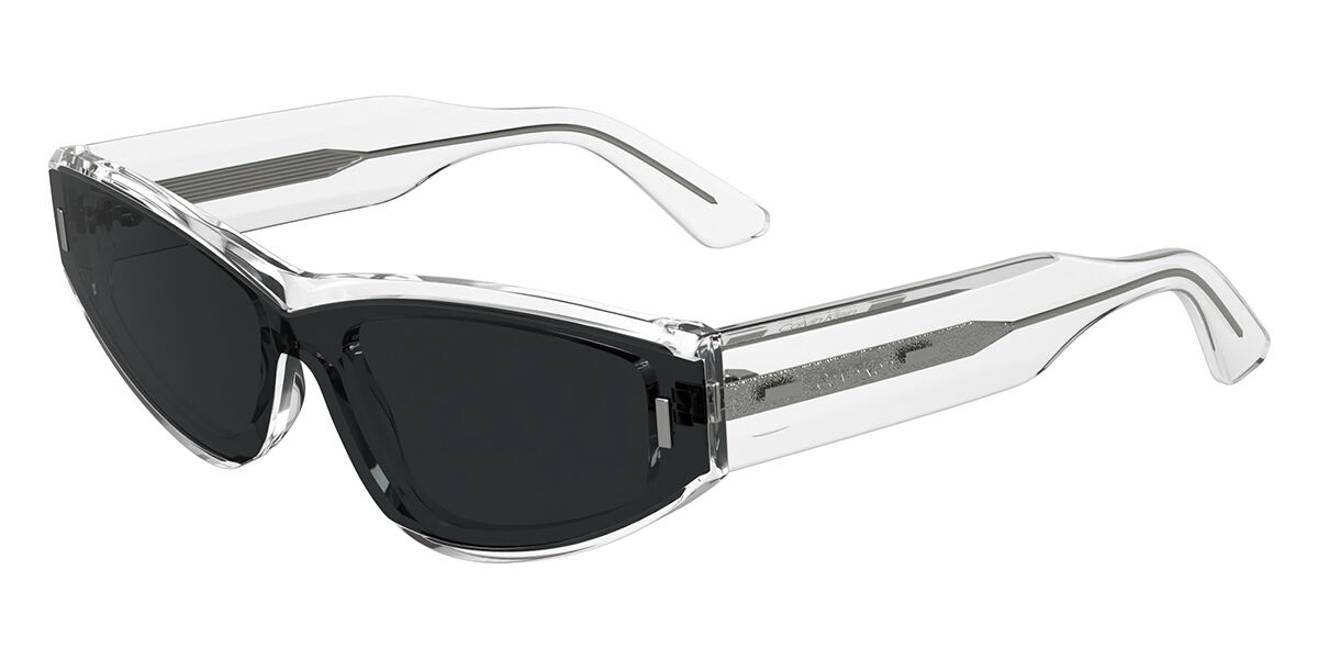 Calvin Klein CK24534S 970, Clear frame, Solid Dark Grey lenses