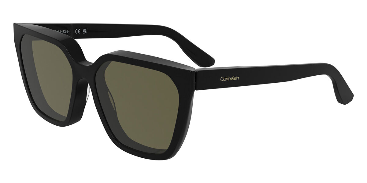 Calvin Klein CK25500S 001, Black frame, Solid Khaki Green lenses