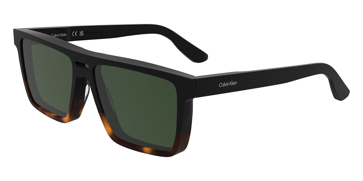 Calvin Klein CK25501S 006, Black frame, Dark Green lenses