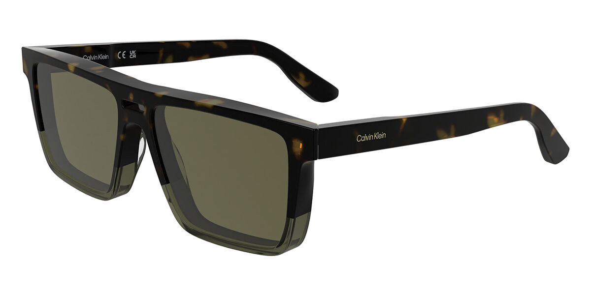 Calvin Klein CK25501S 235, Green frame, Solid Khaki Green lenses