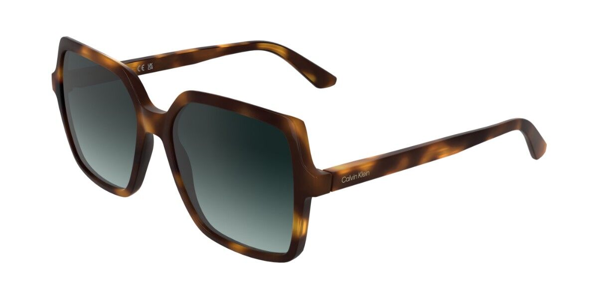 Calvin Klein CK25537S 235, Tortoiseshell frame, Forest Green lenses