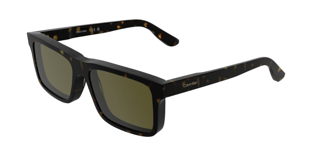 Calvin Klein CK25535S 235, Tortoiseshell frame, Solid Khaki Green lenses