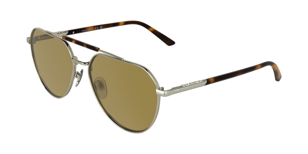 Calvin Klein CK26100S 716, Gold frame, Solid Amber Brown lenses