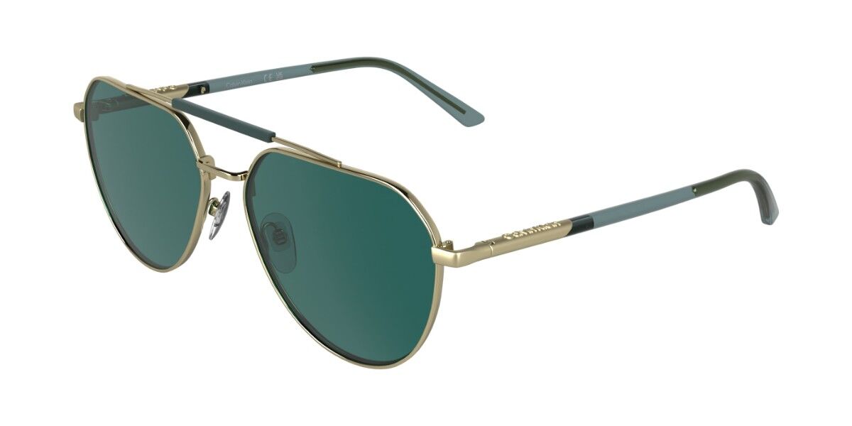 Calvin Klein CK26100S 717, Gold frame, Solid Petrol Green lenses