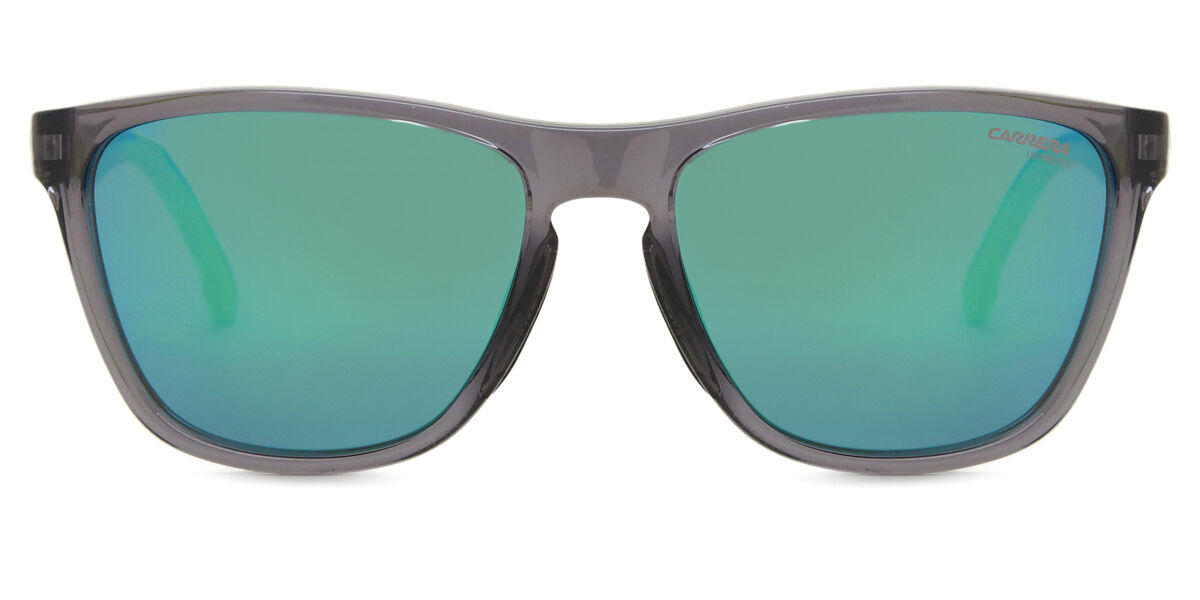 Carrera 8058/S KB7/Z9, Clear frame, Green Multilayer Mirror lenses