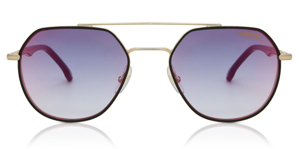 Carrera 303/S 2M2/YB, Gold frame, Triple Gradient Blue Gold Mirror lenses