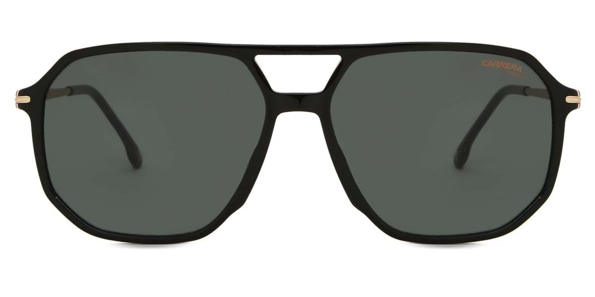 Carrera 324/S 807/QT, Black frame, Solid Dark Green lenses