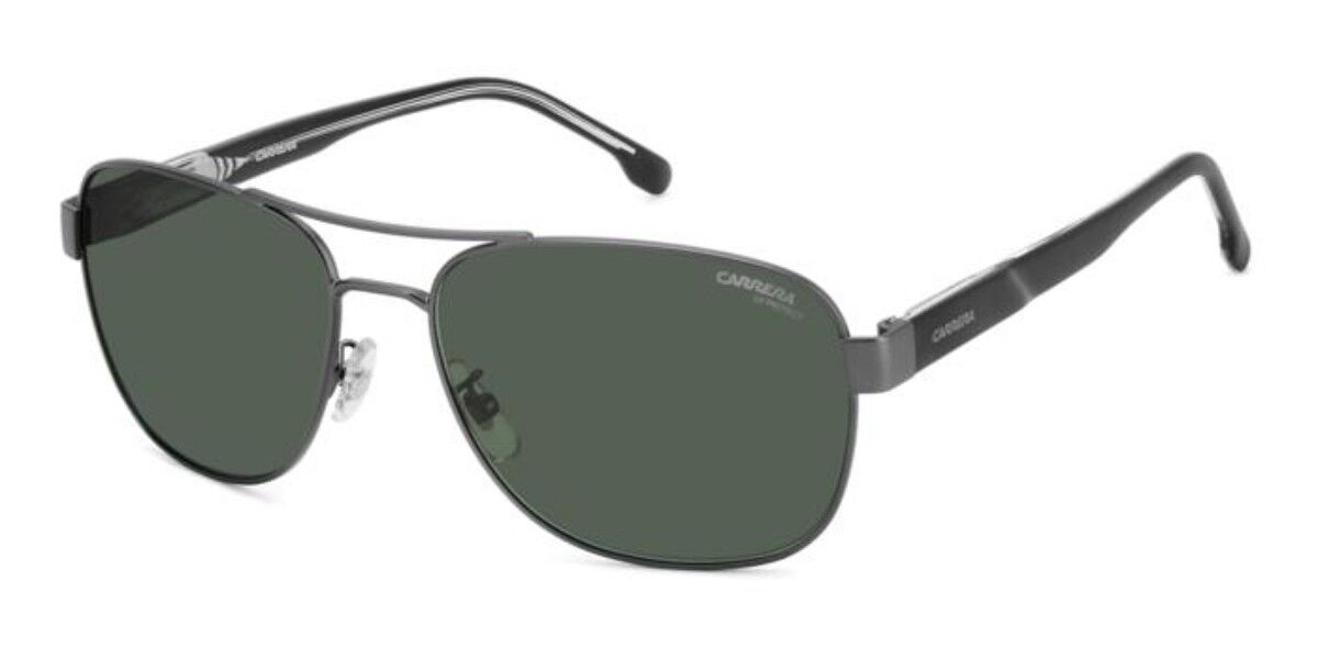 Carrera C FLEX 02/G/S Asian Fit R80/QT, Silver frame, Solid Dark Green lenses