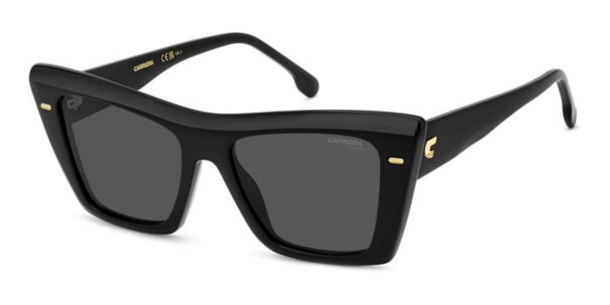 Carrera 3046/S 807/IR, Black frame, Solid Grey lenses