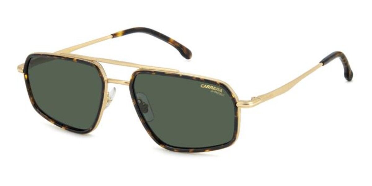 Carrera 338/S 0NR/QT, Tortoiseshell frame, Solid Dark Green lenses