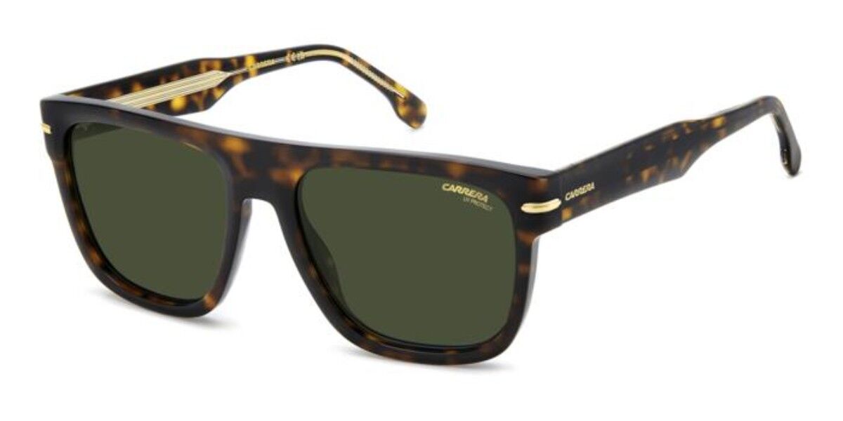 Carrera 340/S QUM/QT, Tortoiseshell frame, Solid Dark Green lenses