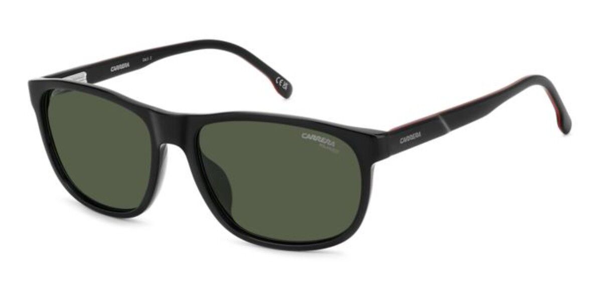 Carrera C FLEX 08/G/S Asian Fit Polarized 807/UC, Black frame, Solid Dark Green lenses