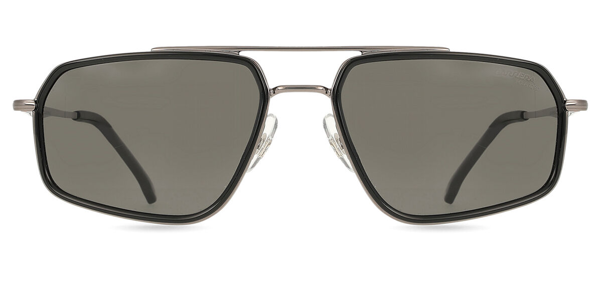 Carrera 338/S Polarized V81/M9, Black frame, Solid Grey lenses