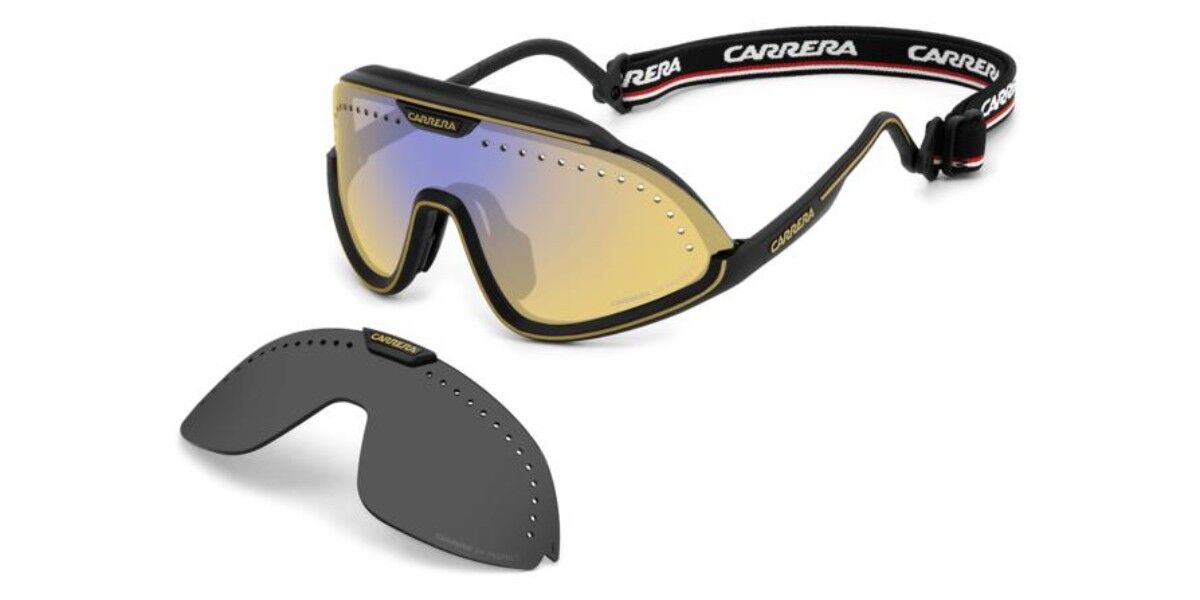 Carrera C SPORT 01/S with Clip-On I46/HW, Black frame, Yellow lenses