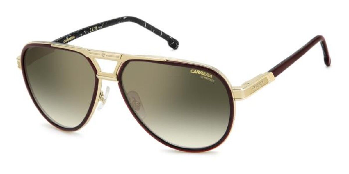 Carrera 1076/S OIT/D6, Burgundy frame, Gradient Green Gold Full Mirror lenses