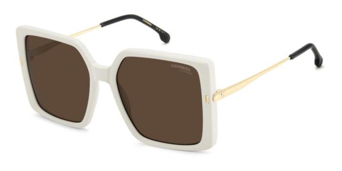 Carrera 3070/S SZJ/70, White frame, Solid Dark Brown lenses